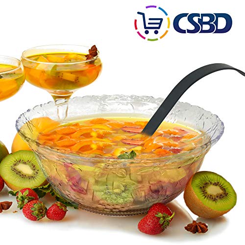CSBD Punch Bowl 2 galões Plástico de qualidade premium com concha de 147 g, 2 Gallon, 1