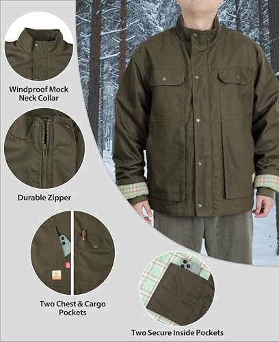 Image of BOCOMAL FR Jacket Insulated Flame Resistant Canvas Coat CAT4 Winter Outwear