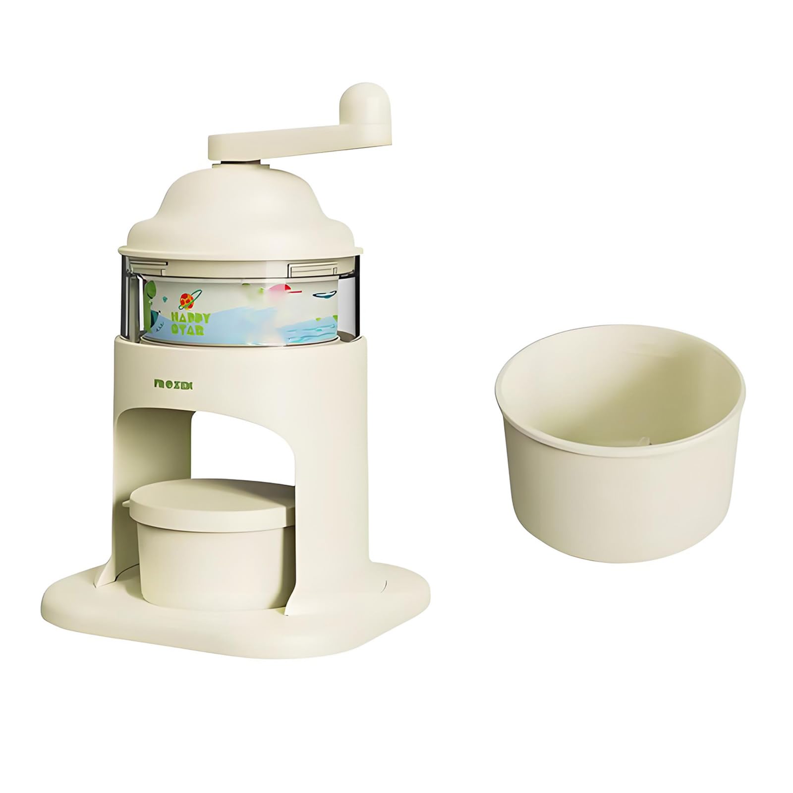 Woedpez Hand Crank Ice Shaver Machine for Dessert and Cocktails Ergonomic Ice Crusher Perfect for Family Use Manual Snow Point Maker