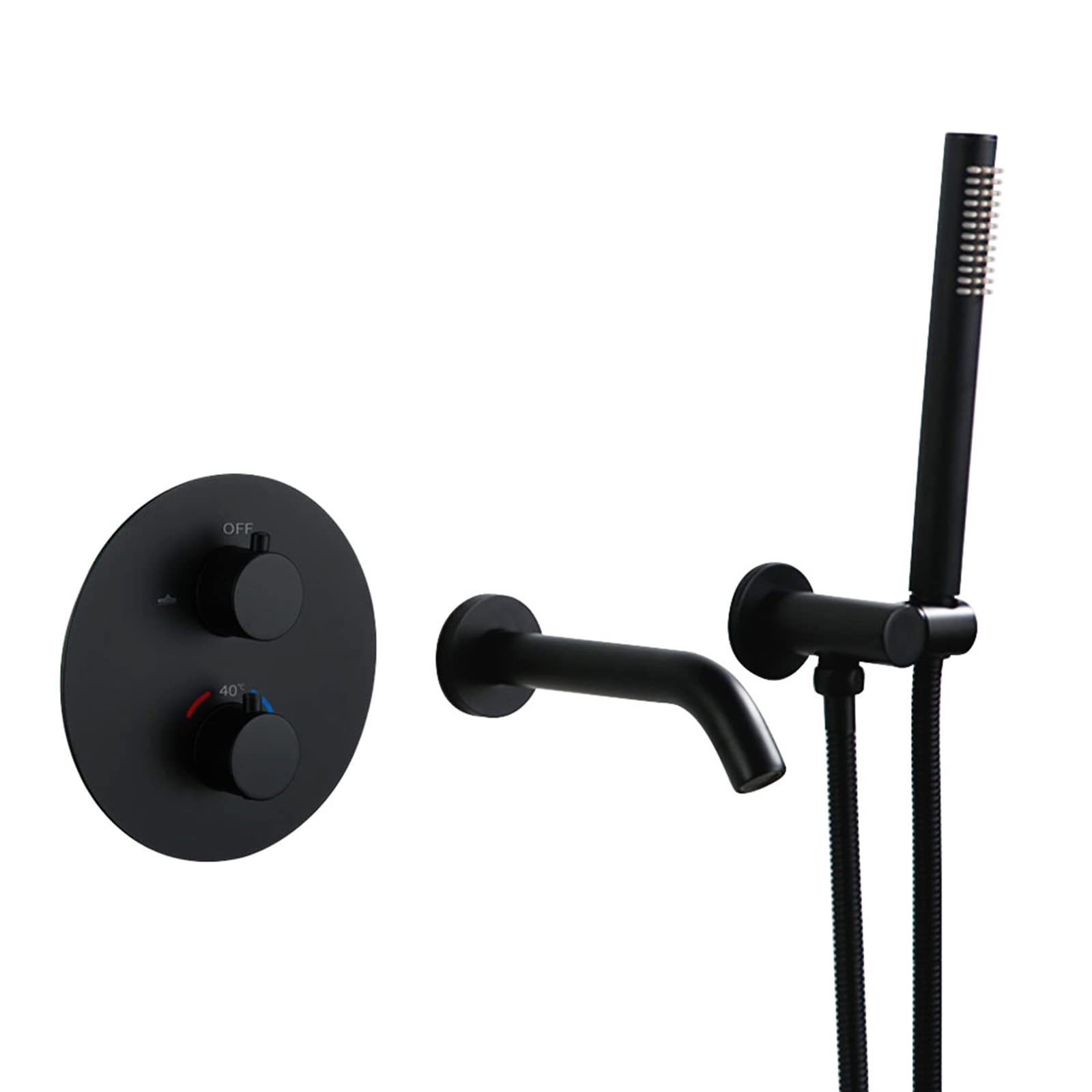 Mitigeur thermostatique douche et bain noir pour une température stable