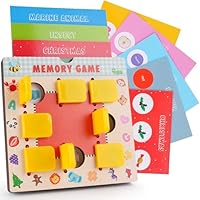 TINYLENS Kids Memory Game, Toddler Travel Toy with 10 Double-Sided Cards, Flip Board for Ages 3-6, Travel Memory Game for Airplane & Road Trip