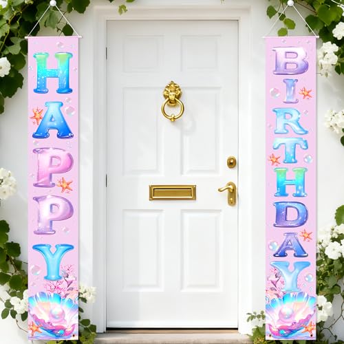 Image of Birthday Decorations Banner, Happy Birthday Door Sign for Men Women Boys Girls Ideal Birthday Decorations Party Supplies Outdoor Indoor 72 x 12 Inch