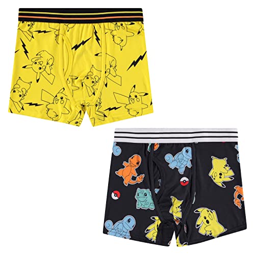 Pokemon Mens Pikachu Boxer Briefs - Gotta Catch Em All Ash Pikachu Charizard Mens 2 Pack Boxer Briefs Underwear (Multi, Small)