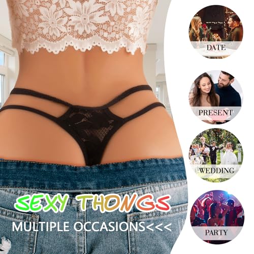 Image of Banamic Sexy Thongs for Women G-String Thongs with Double Straps Panties