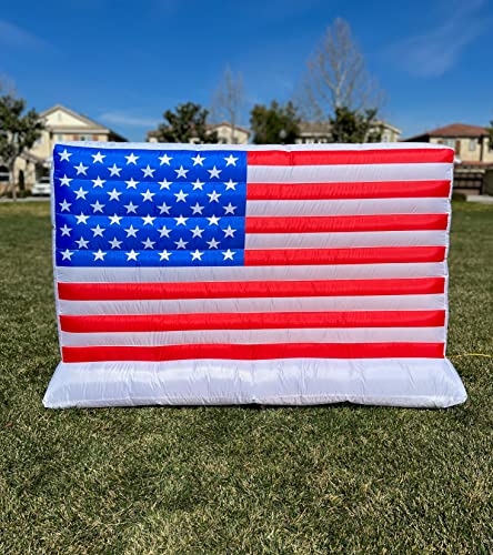 Drapeau américain gonflable 1,8m avec lumières LED intégrées - 2