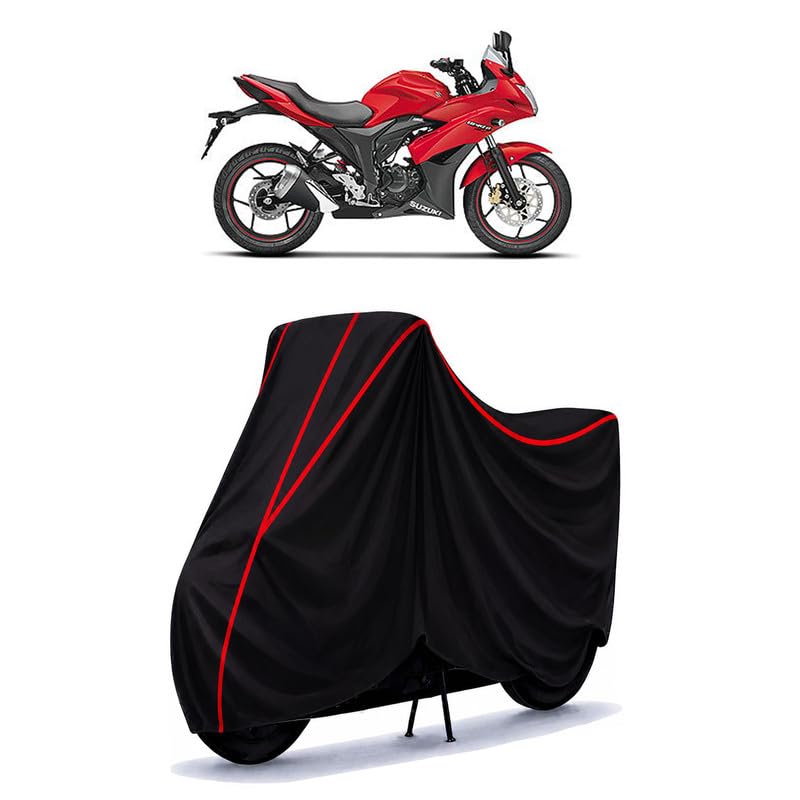 Image of Suzuki Gixxer SF Fi Water Resistant Bike Cover for All Motorcycles & Rain | Heavy Duty Taffeta Fabric | UV Protection, Dustproof, Scratchproof | All Weather Two Wheeler Body Cover with Elastic Bottom
