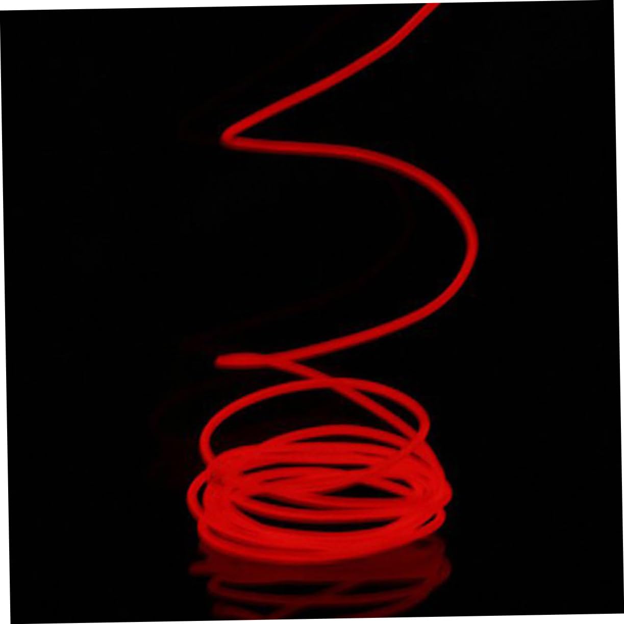 Parliky DIY Car Decoration El Wire Neon Light Strip Red Cold Light Tube for Interior Atmosphere Flexible Electroluminescent Wire for Energy Conservation and Eye Protection