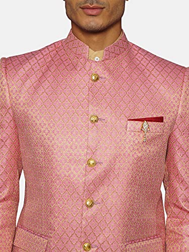 Image of WINTAGE Men's Banarasi Rayon Cotton Green Bandhgala