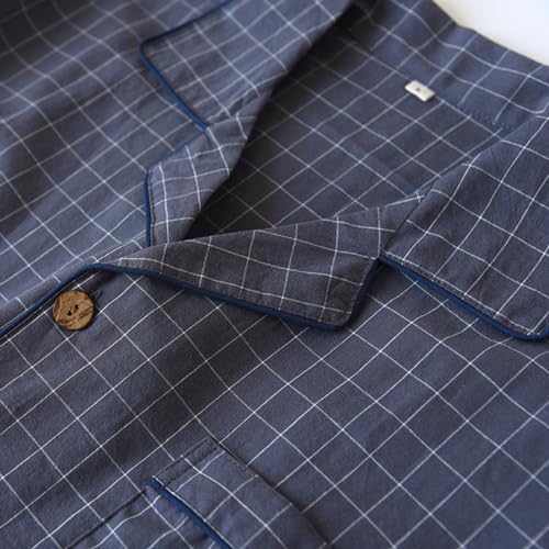 Pyjama quatre saisons homme anti-transpiration : ensemble doux boutonné