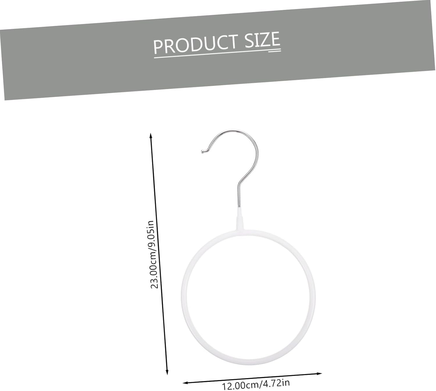 8Pcs White Large Iron Scarf Hanger and Tie Holder Set with Plastic Coating, Non-Slip Round Rings Multi-Functional Closet Organizer for Scarves and Shawls Storage