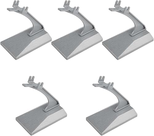 Paquete de 5 soportes de exhibición de avión de plástico, soporte universal de avión sin modelo de avión para bloques de construcción, aviones (gris)