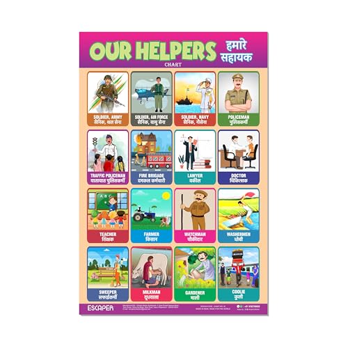 Image of ESCAPER Our Helpers Educational Charts for Kids, Charts for Kids Learning (11.5 x 17.5 inches), Kids Study Material, Kids Learning Books, Educational Posters