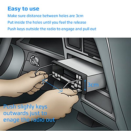 Car Radio Removal Tool Key | Release Keys In Car for CITROEN: C1, C2, C3, C4, Grand, C5, C6, C8, C-Crosser, C-Zero, Saxo, Xantia, Xsara Picasso Head Unit CD Player | Universal Pin Stereo Tools (4pcs)