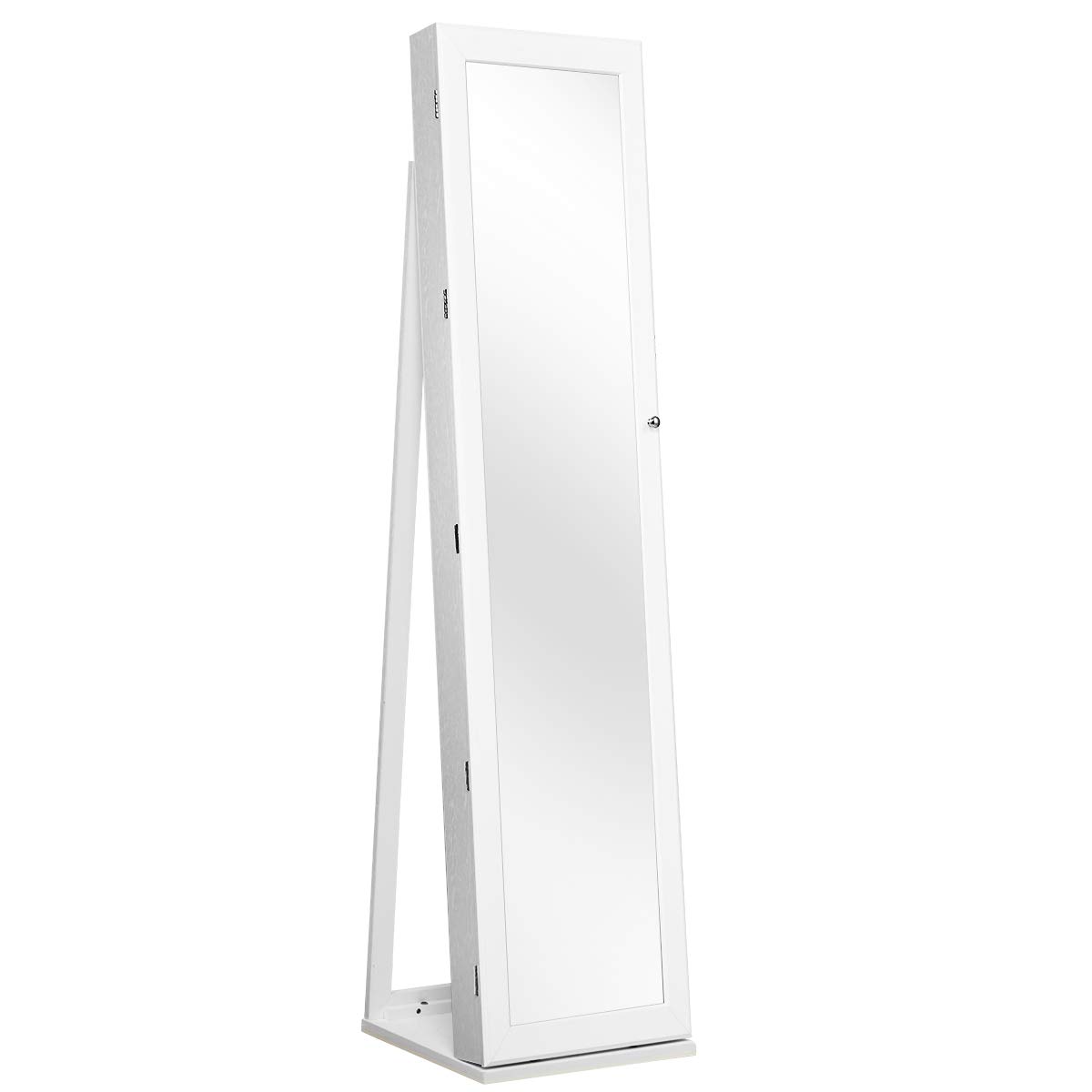 Armadietto Portagioie Con Specchio LED GIANTEX - Bianco, 35.5x10x120 Cm - Foto 6