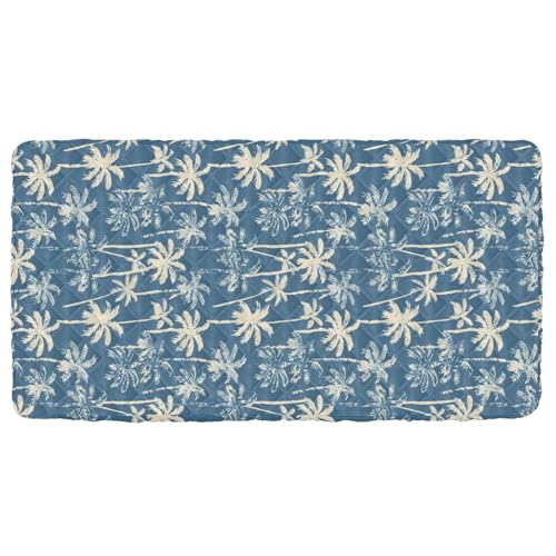 Portable Toddler Bed Sheet for Kids Coconut Tree Silhouette Travel Bed Fitted Sheet