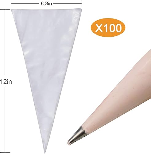 Miniatura 7 de 100 bolsas extra grandes antiestallido, bolsas pastosas para tartas y glaseados de crema de mantequilla, hornear cupcakes, decoración de glaseado,