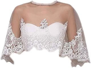 Lace Embroidered Shawl Bridal Evening Wrap Bridal Wedding Cape Shawl Cape Capelet Bolero Flapper Cover Up
