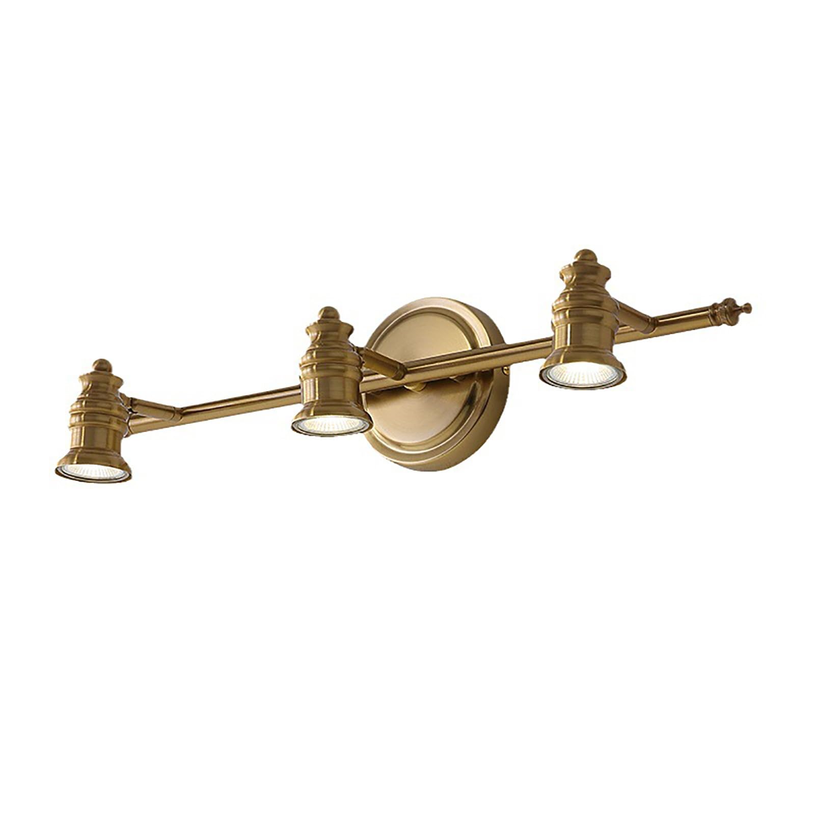 Lámpara de tocador de baño con 3 Luces, iluminación de tocador Dorada de 28,7 Pulgadas, lámpara de Pared de tocador Vintage sobre Espejo, iluminación de tocador Retro for baño y Dormitorio (Bombillas