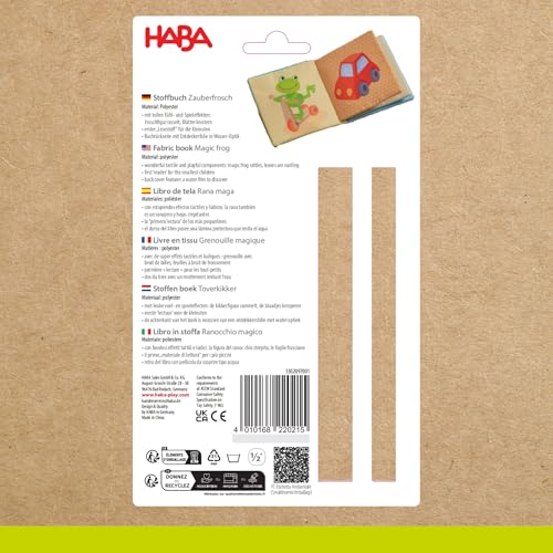 HABA Stoffbuch Zauberfrosch – Fühlbuch mit tollen Effekten & Spiegelfolie – Weiches Spielbuch für Babys & Kleinkinder ab 6 Monate – Fördert Sinne & Motorik – 1302097001