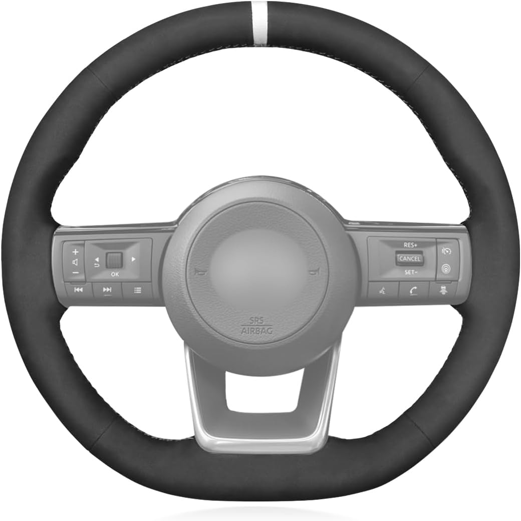 MEWANT DIY Stitched Black Steering Wheel Cover Wrap for Nissan Rogue Pathfinder Qashqai X-Trail 2021-2023 Steering Wheel Accessories for Nissan