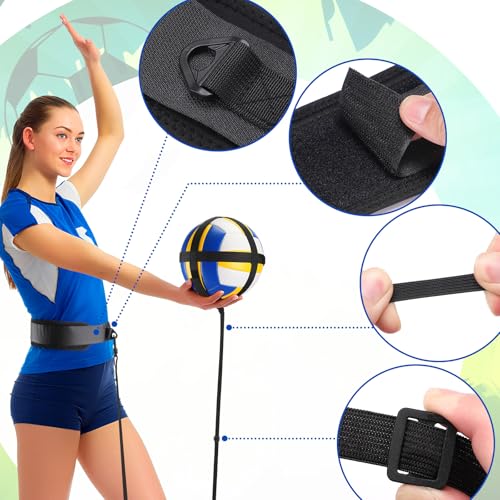 Image of TOBWOLF Volleyball Spike Trainer, 2-in-1 Solo Practice Volleyball Serve Kit | Adjustable Waist Belt & Hand Strap, Secure Ball Pouch for Serving, Setting & Spiking Drills, Improves Form & Rhythm