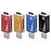 V.one All-in-One Aluminum 4 Slots USB 2.0 Memory Card Reader Adapter Support D/SDHC, MMC/RS MMC, TF/MicroSD, MS/MS PRO/MS DUO, M2 Cards (Multiple Colors)