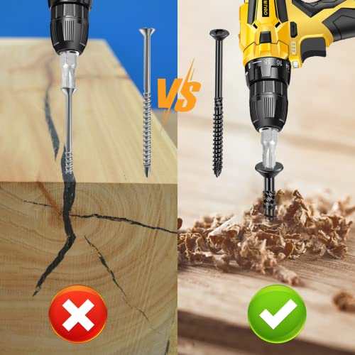 Fmhotu 6 Inch Heavy-Duty Outdoor Deck Screws, 50Pcs Star Drive Decking Wood Screws, Rust Resistant Timber Screws For Timber/Log/Landscaping Wood (Black) #TOP4