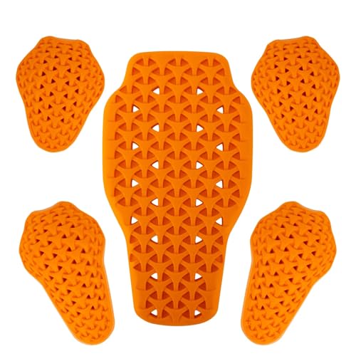 PSLER CE-1 Protecciones Moto,Protector Espalda Moto,CE2 Protección para Los Hombros y Protección para Los Codos,5 Piezas Alta Seguridad Insertos Amortiguadores para Chaquetas de Motocicleta