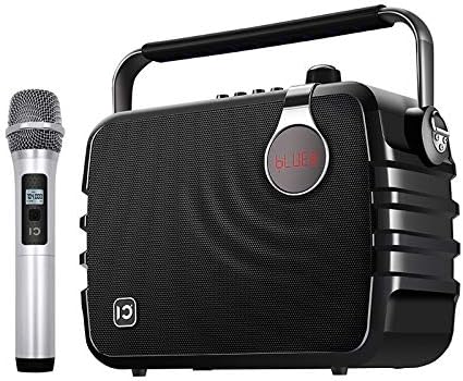 NEFFICAR Wireless Party Karaoke Mike Voice Amplifier with Bluetooth Speaker – 60W Music System Outdoor Party Speaker with Mic – Stereo Sound – 6.5 mm (Black)