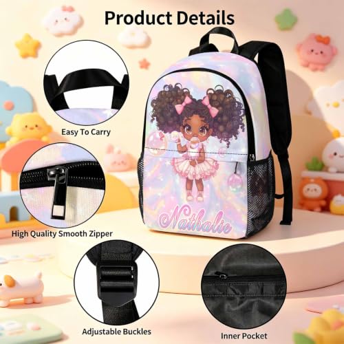 Image of Custom Backpacks for Girls Kids Personalized Backpack Set Back to School | Kid Customized Toddler Girl Backpack with Lunch Bag Book Bag Kindergarten Prek Preschool Daypack Birthday Gifts Little Girl