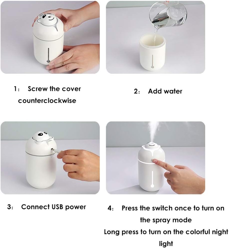 Car Humidifier LED Light Adjustable Fog Mode Waterless Automatic Off Humidifier Mute Big Spray Home Yoga Office Spa Baby Room