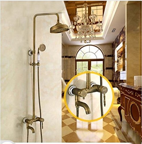 Mitigeur douche laiton antique mural Gowe anti-traces avec grand bec orientable