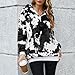 Century Star Womens Fuzzy Hoodies Pullover Sport Hoodie Cozy Oversized Pockets Hooded Sweatshirt Athletic Fleece Hoodies Black Cow Print Medium