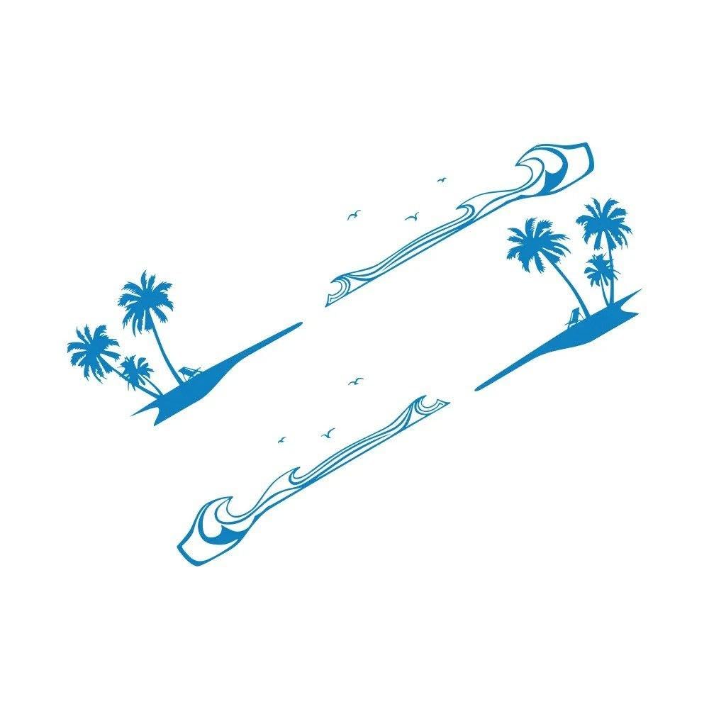 Car Stickers Palm Tree Beach Decor Decal(Glossy Blue)