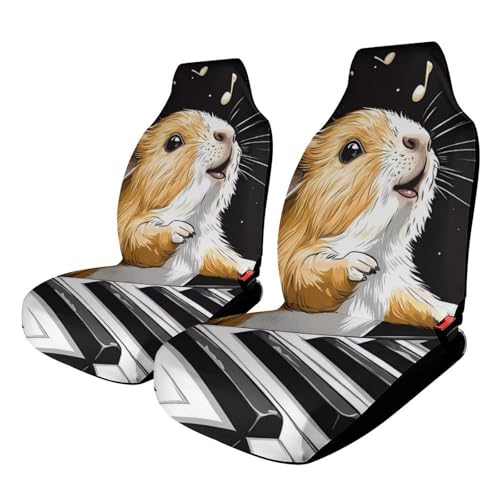 Guinea Pigs Music Note Car Seat Covers Universal Car Front Seats Protector Auto Interior Accessories 2PCS