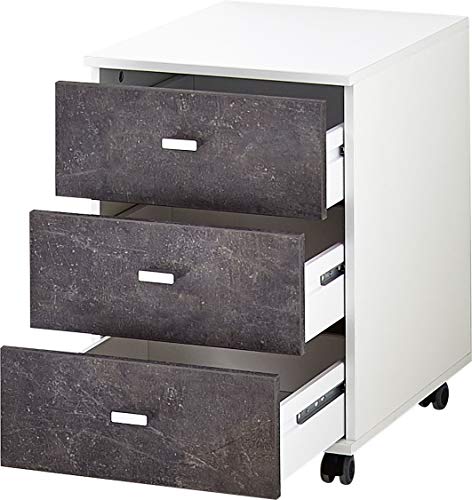 Germania Rollcontainer GW-Altino | In Weiß und Basalto-dunkel | 40 x 58 x 50 cm | 4151-261 - 4151-261 Germania Rollcontainer GW-Altino | In Weiß und Basalto-dunkel | 40 x 58 x 50 cm | 4151-261