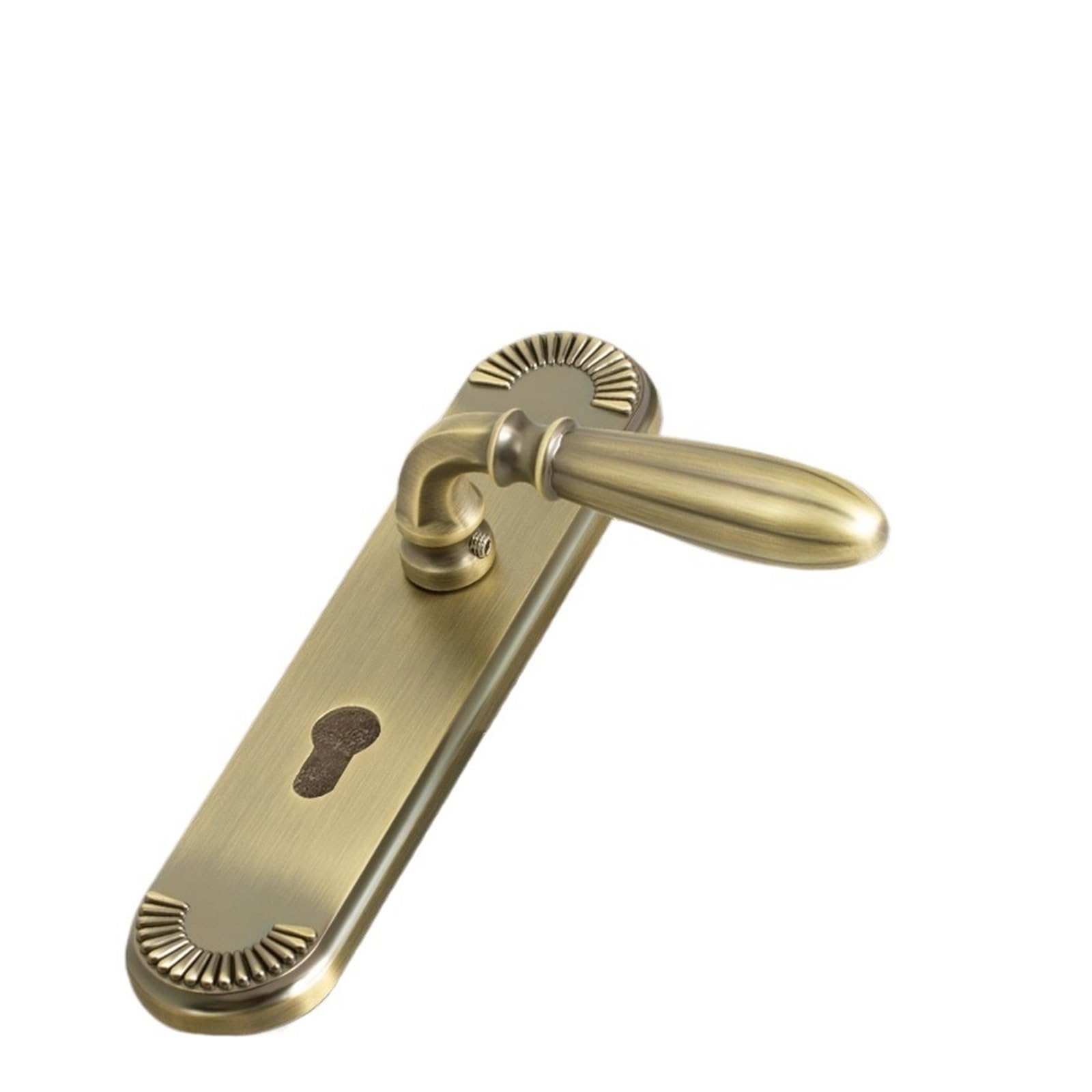 Indoor Door Lock, European Zinc Alloy Yellow Bronze Indoor Door Lock - Silent Handle for Bedroom and Room Use(Bronze)