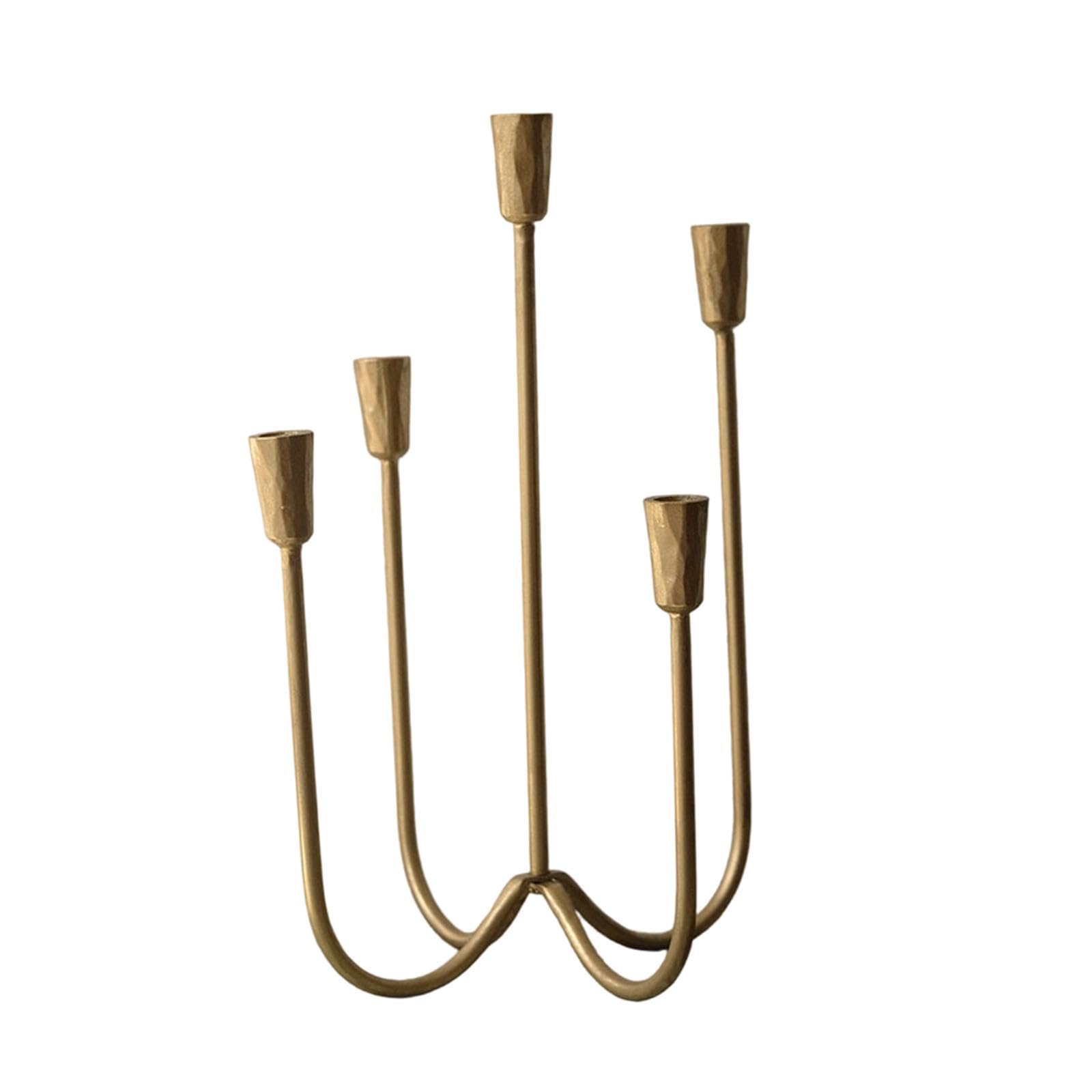 Candelabro Vintage A 5 Bracci Centro Tavolo Metallico