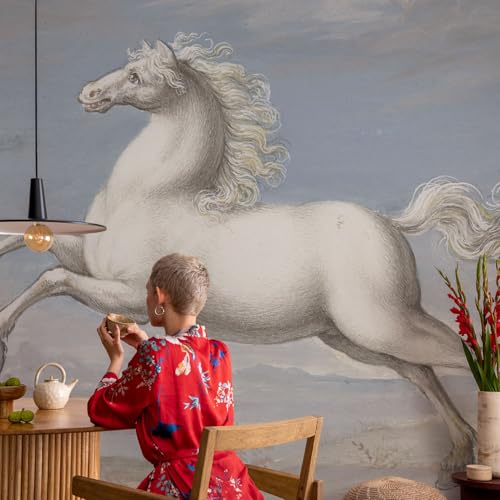 Impression de haute qualité pour ce décor mural intissé chevaux en saut