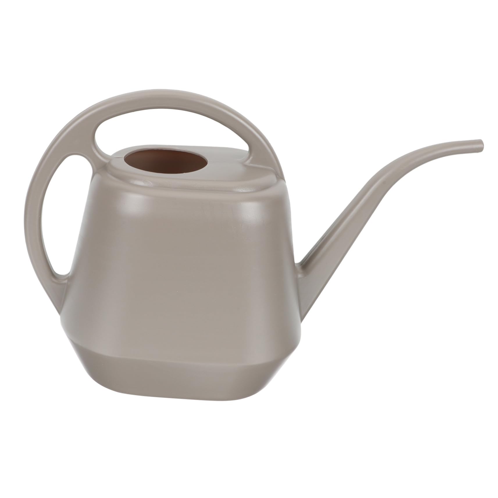 Regadera para Flores de Interior y Exterior Boquilla Larga, Capacidad 4l, Plástico Resistente Color Café para Riego de Plantas y Suculentas