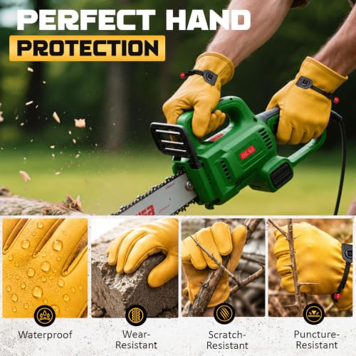Cowhide Work Gloves Reinforced Palm