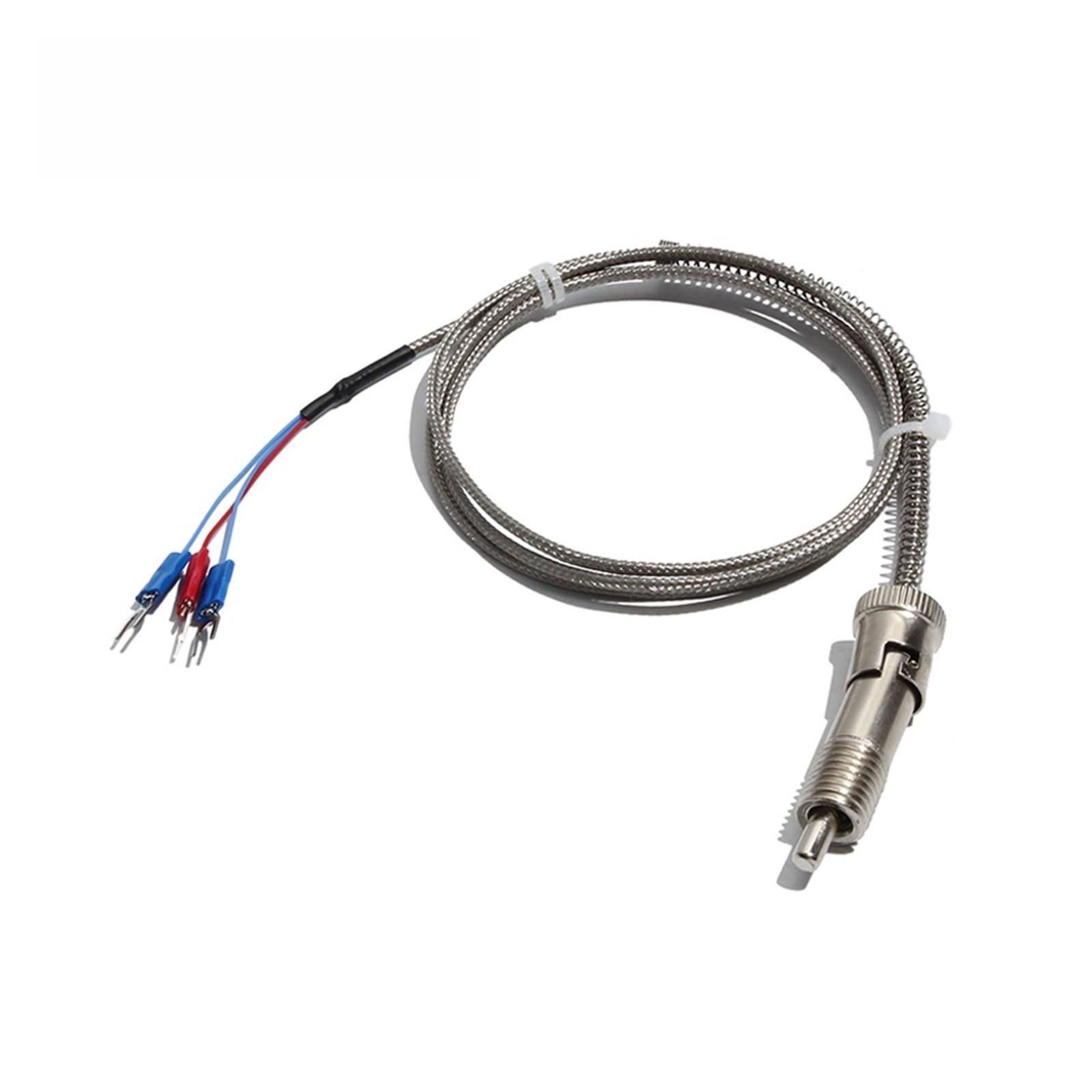 Resorte de compresión ajustable con clip PT100 con cabeza roscada fija, cable blindado de metal de 3/4/5 m(Lead L 5m)