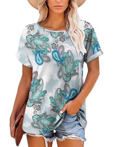KISSMODA Summer Short Sleeve T Shirt Loose Fit Casual Dressy Women Top 2025 Trendy Ladies Fashion Blouses(S-3XL)