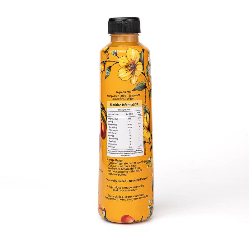 Image of Rus Organic Mango Juice | Natural Fresh Alphonso Mango Fruit Juice | Cold-Pressed | Pack of 2 (1000ml Each) | No Added Sugar or Preservatives | Rich in Antioxidants | Refreshing Drink