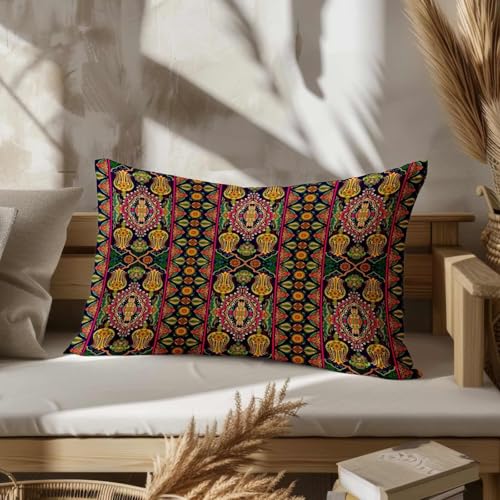 CEVAN Rectangular Funda Cojín Gigante Fundas Almohada Seda Patrón Retro, Funda para Cojín Fundas De Cojín Sofa Decoración De Lujo para El Hogar 50x75cm