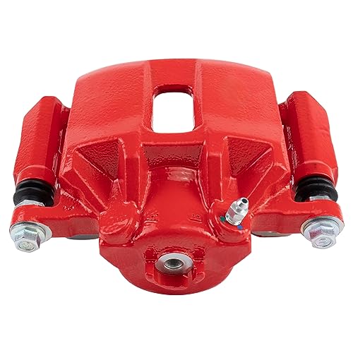 Image of TRQ Front Right Brake Caliper w /Bracket Performance Red Passenger Side