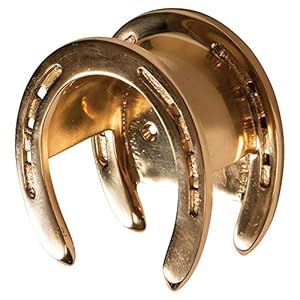 Berlin Brass Double Horseshoe Domed Bridle Rack | Color Brass | Solid Brass Construction | Perfect Stable Accent | Double Horseshoe Design | Includes Mounting Hardware