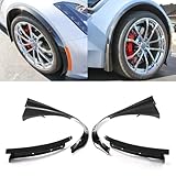 skkyoro Compatible with for Chevrolet Corvette C7 2014-2019 Front Wheel Compelete Fender Flare Arch Extension Guard Pair (Glossy Black)