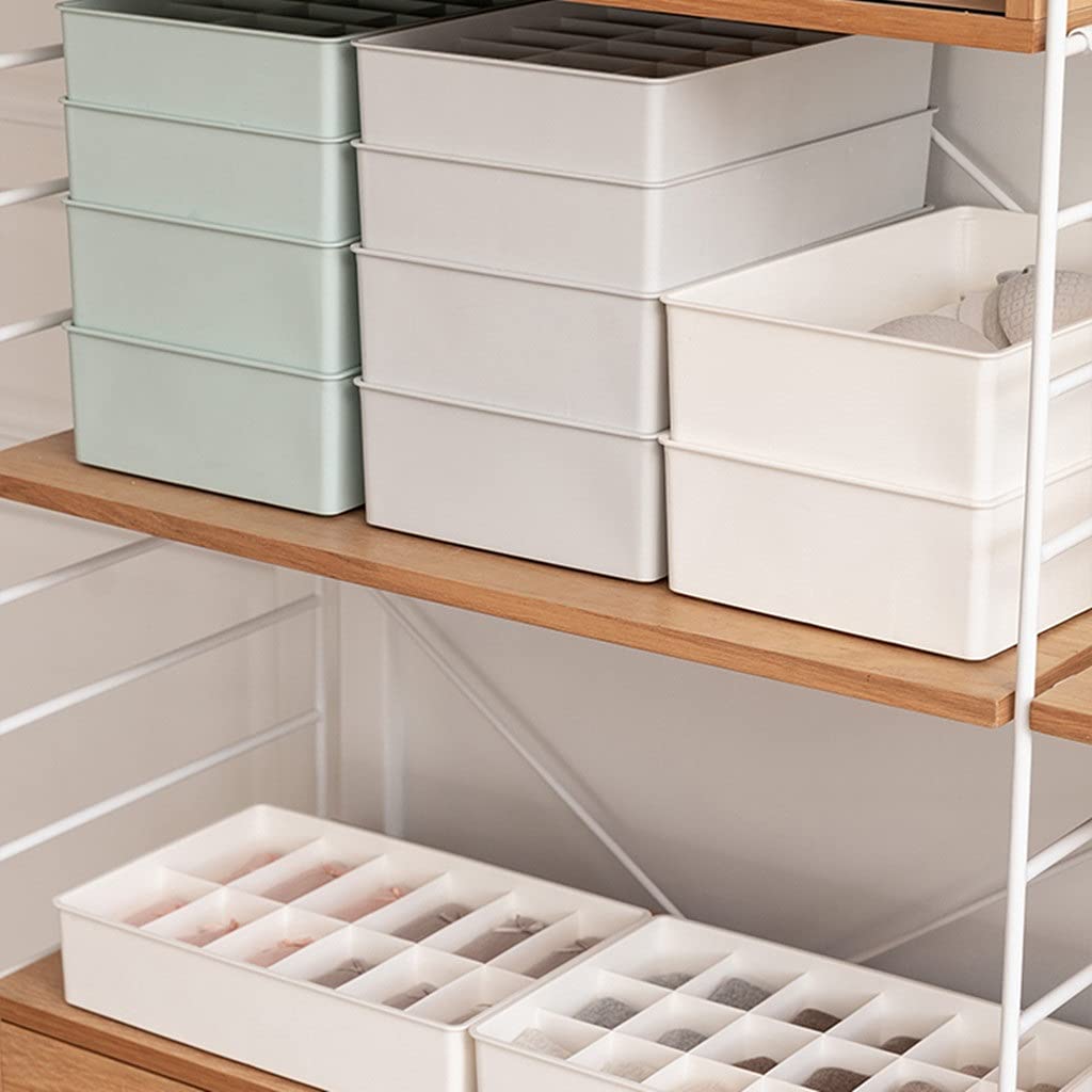 Organizer per cassetti Regolabili con divisori Personalizzabili in plastica Resistente impilabile per Biancheria Intima Artigianato Vestiti per Bambini Ufficio