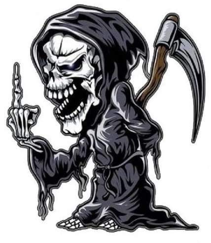 Reaper with Middle Finger Sticker Funny CAR